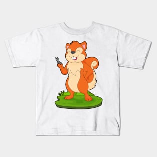 Squirrel Hairdresser Scissors Kids T-Shirt